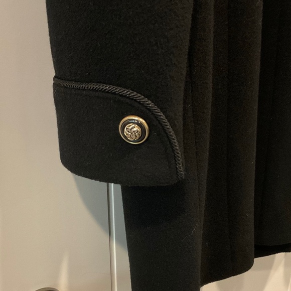 CHARLES KLEIN Vintage Black Wool Coat Notched Collar Size Extra Large EC - Picture 3 of 9